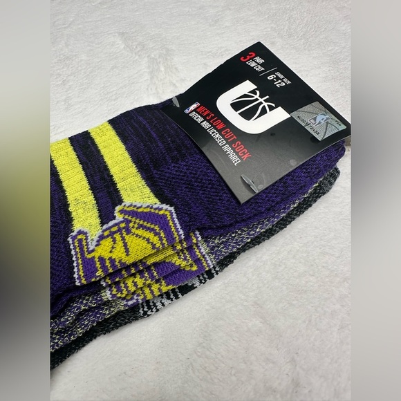 LA Lakers NBA Crew Socks 3 Pairs For Men's Shoe Size 6 - 12 New - Picture 3 of 7